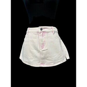 Ser.O.Ya Zuri Low Rise Mini Skirt Women 28 Pink Denim Side Slit & Pockets beach